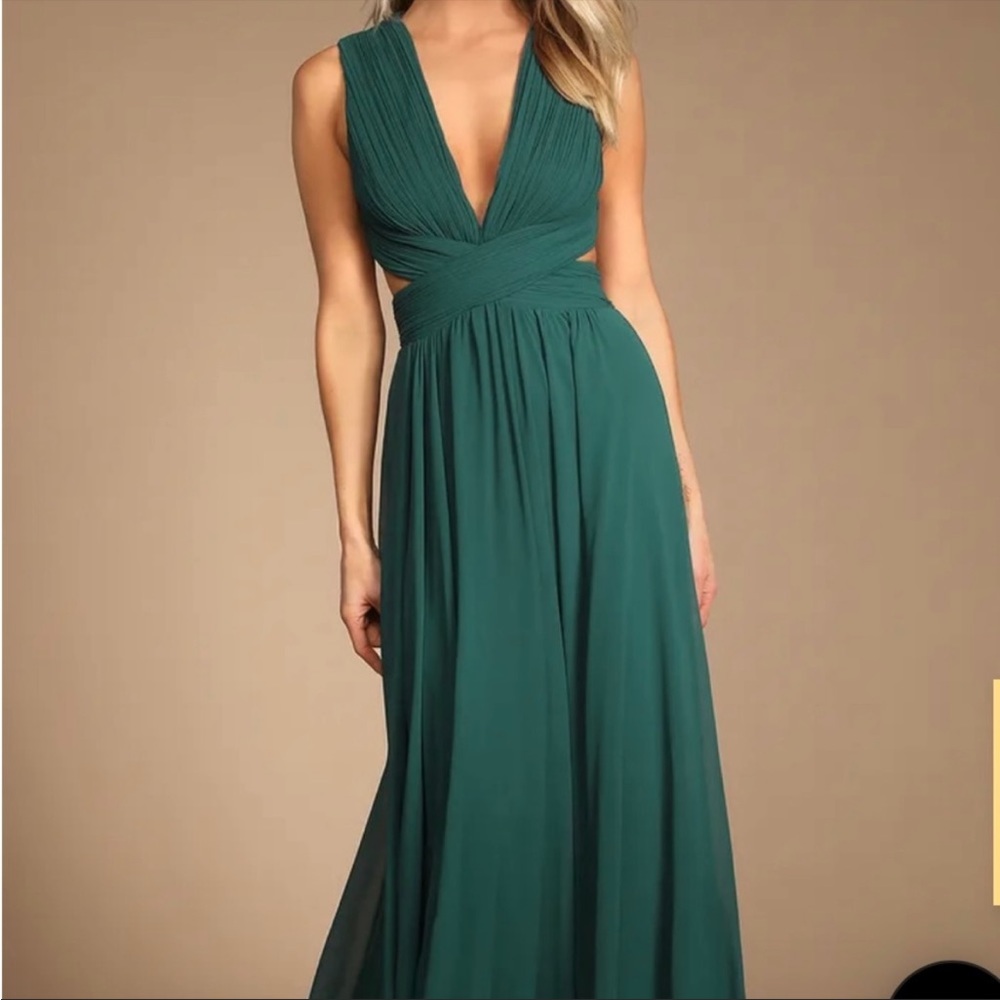 Lulus Vivid Imagination Forest Green Maxi Dress